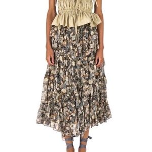 Ulla Johnson Maisie Silk skirt with Lurex effects Size XS New With Tags